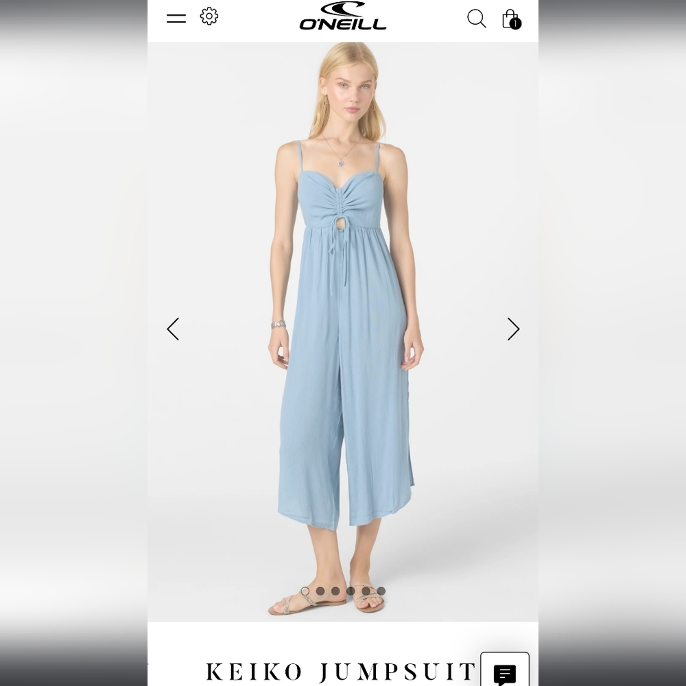 O'Neill Light Blue Pacific Keiko Jumpsuit Large